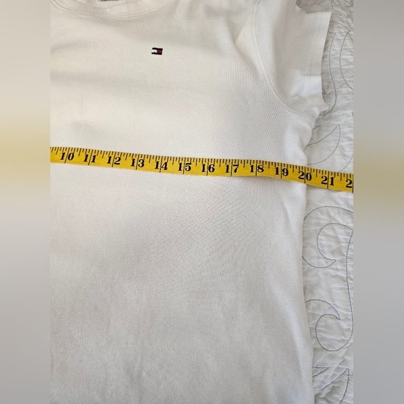 Tommy Hilfiger White Slim Fitted Y2K Short Sleeve Tee Women's XL - Picture 7 of 8